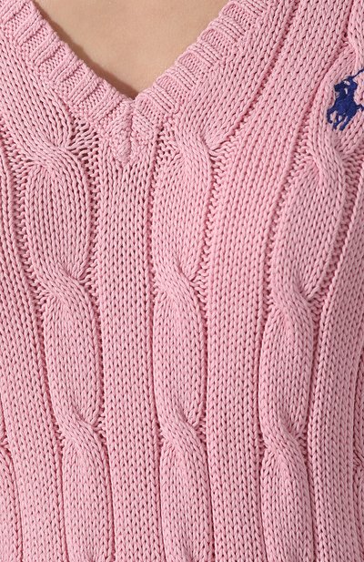 Хлопковый пуловер POLO RALPH LAUREN розового цвета по цене 19650 руб., арт. 211580008/0S191C09, фото 5 Хлопковый пуловер POLO RALPH LAUREN, арт. 211580008/0S191C09, фото 5