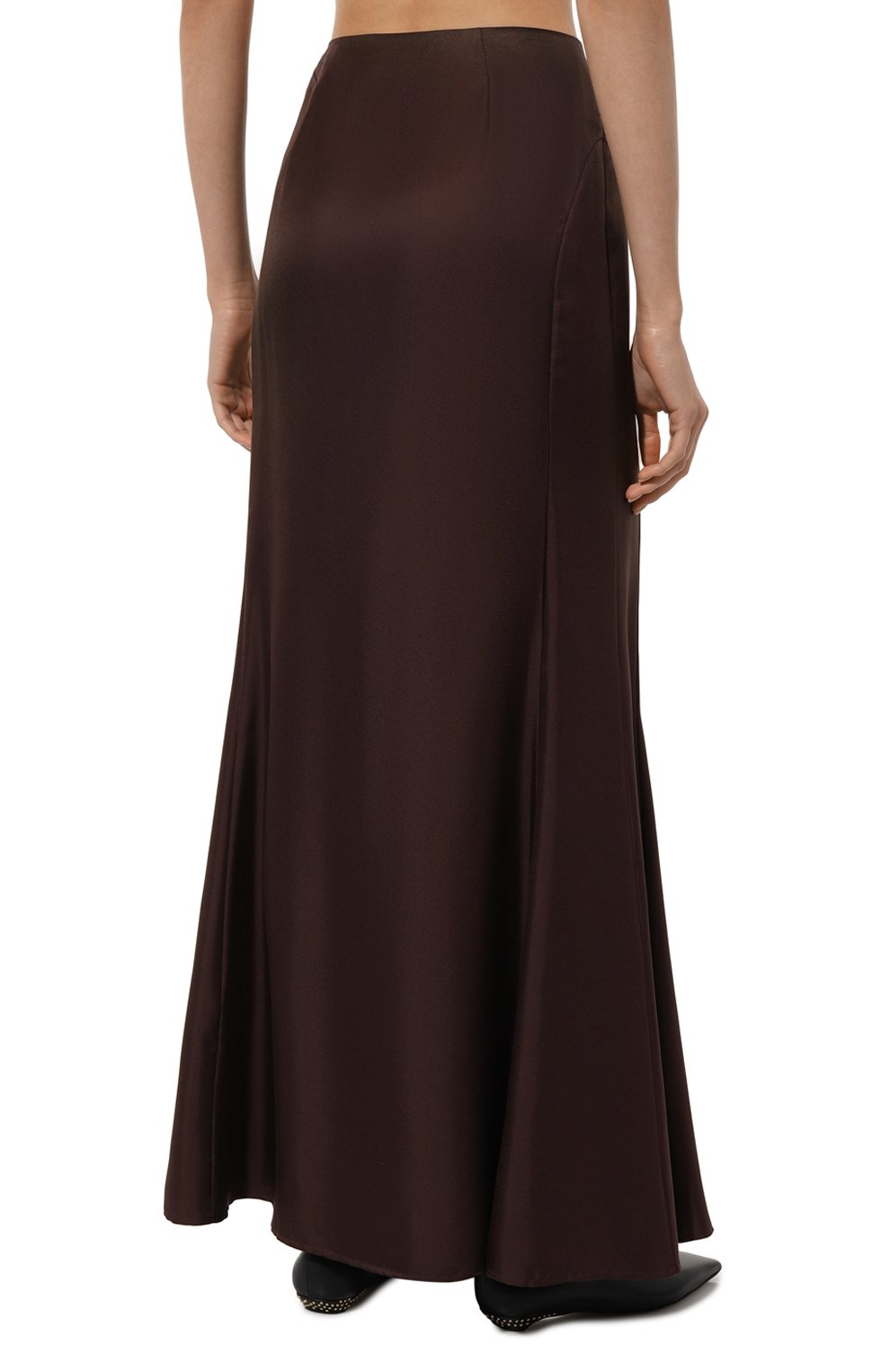 Шелковая юбка LOULOU DE SAISON темно-коричневого цвета по цене 54150 руб., арт. DALUPIRI, фото 4 Шелковая юбка LOULOU DE SAISON, арт. DALUPIRI, фото 4