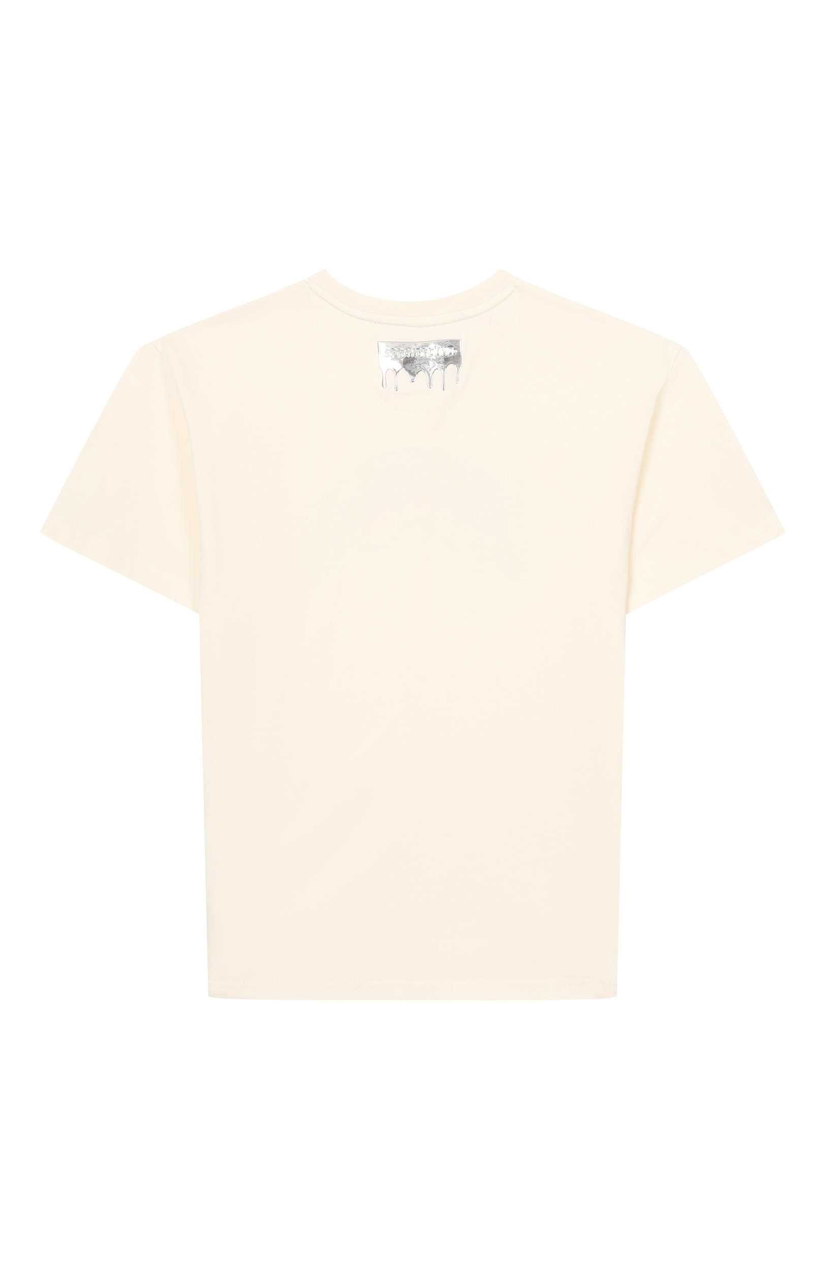 Хлопковая футболка SPRAYGROUND кремового цвета по цене 7425 руб., арт. SPY1575IV0/SILVER DRIP 0VER T-SHIRT IV0, фото 2 Хлопковая футболка SPRAYGROUND, арт. SPY1575IV0/SILVER DRIP 0VER T-SHIRT IV0, фото 2