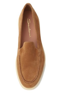 Женские замшевые лоферы SANTONI бежевого цвета, арт. WUYG58856TISNPYL | Фото 6 (Каблук высота: Низкий; Подошва: Платформа; Материал внутренний: Натуральная ко�жа; Материал внешний: Натуральная кожа, Замша; Материал сплава: Проставлено; Драгоценные камни: Проставлено)
