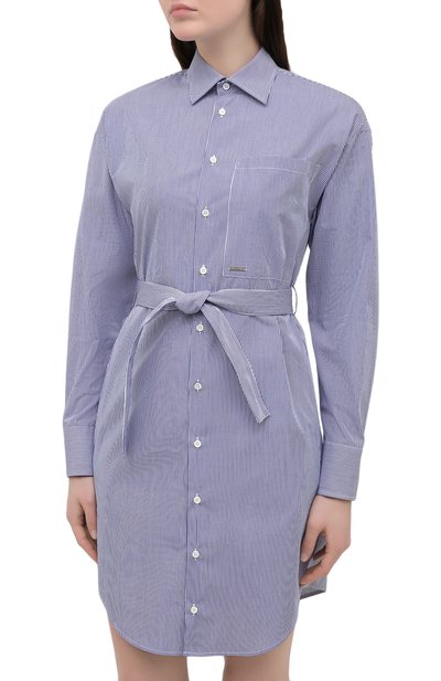 Хлопковое платье DSQUARED2 синего цвета по цене 39950 руб., арт. S75CV0406/S53619, фото 3 Хлопковое платье DSQUARED2, арт. S75CV0406/S53619, фото 3