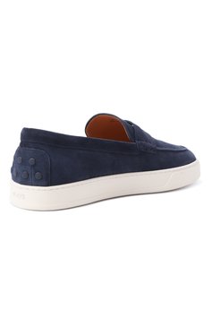 Мужские замшевые пенни-лоферы TOD’S темно-синего цвета, арт. XXM04L00640RE0 | Фото 5 (Нос: Не проставлено; Материал внешний: Натуральная кожа, Замша; Материал внутренний: Натуральная кожа; Стили: Кэжуэл)
