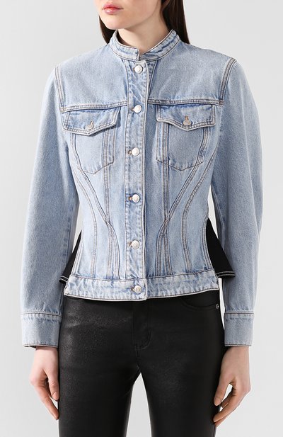 Джинсовая куртка ALEXANDER MCQUEEN синего цвета по цене 179500 руб., арт. 605350/QMAAP, фото 3 Джинсовая куртка ALEXANDER MCQUEEN, арт. 605350/QMAAP, фото 3