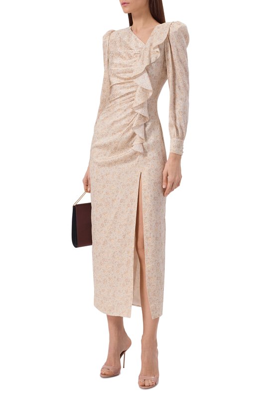 Шелковое платье Alessandra Rich FABX4287/F4670 Бежевый  FABX4287/F4670 Фото 2