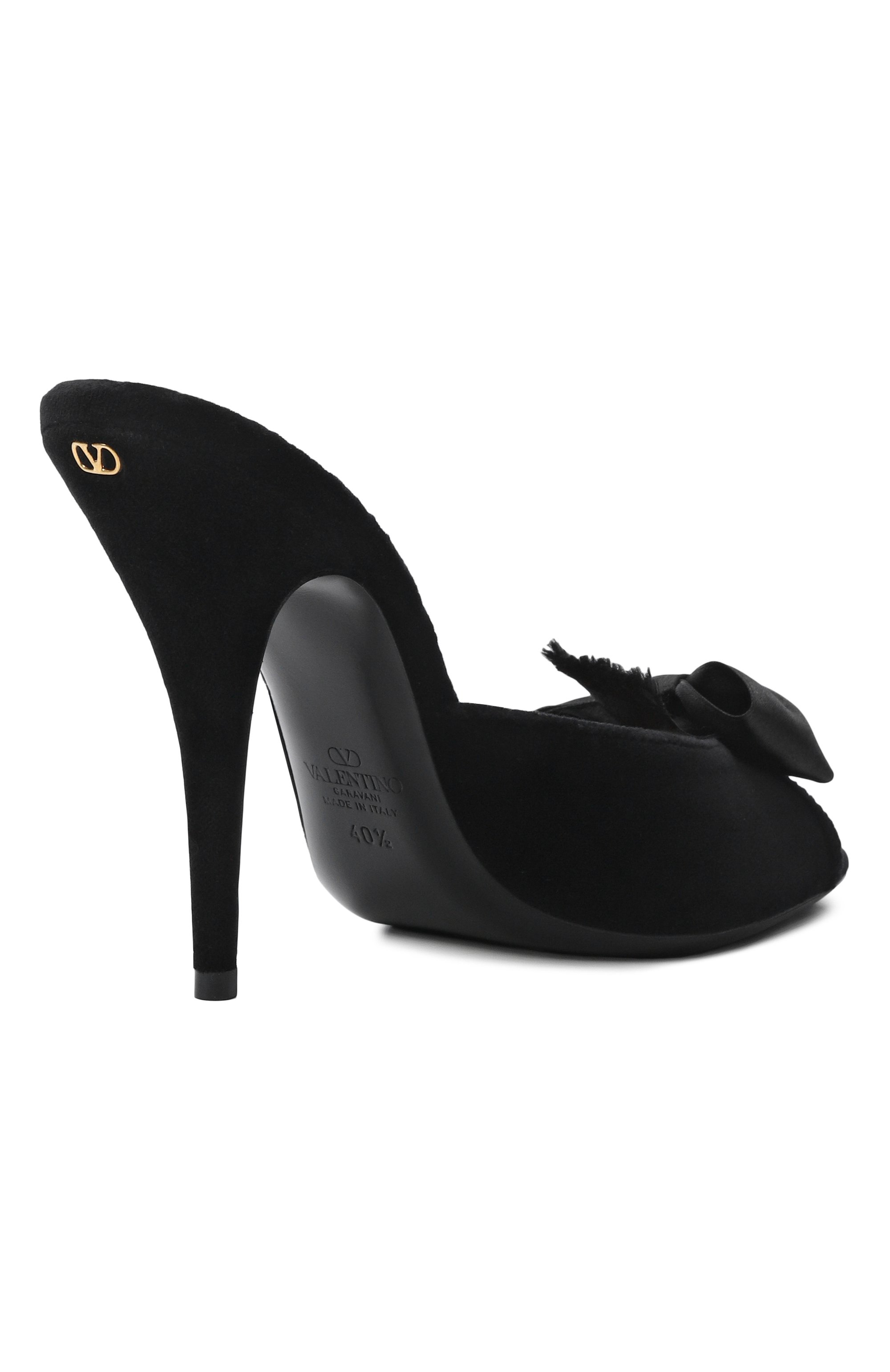 Бархатные мюли marie a 105 VALENTINO черного цвета по цене 125500 руб., арт. 8W0S0PK0/XGT, фото 5 Бархатные мюли marie a 105 VALENTINO, арт. 8W0S0PK0/XGT, фото 5