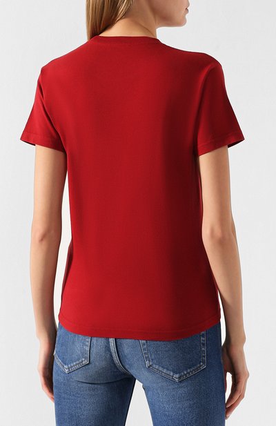 Хлопковая футболка BALENCIAGA бордового цвета по цене 39450 руб., арт. 563712/TCV25, фото 4 Хлопковая футболка BALENCIAGA, арт. 563712/TCV25, фото 4