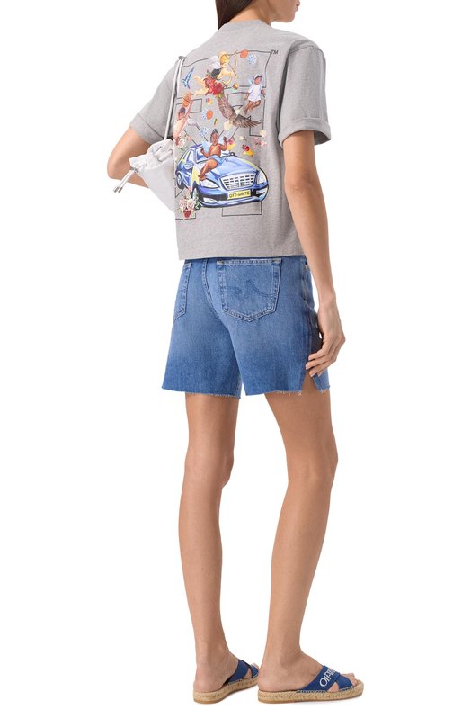Хлопковая футболка Off-White 0WAA124S25JER0030510 Серый  0WAA124S25JER0030510 Фото 2