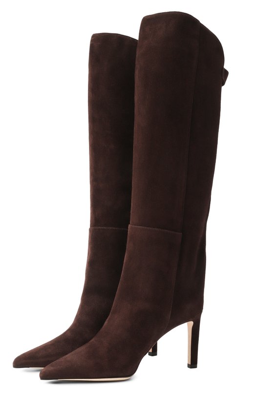 Замшевые сапоги Alizze 85 Jimmy Choo F_AL.EA/IZ/ZE KB 85/SUE Коричневый F_AL.EA/IZ/ZE KB 85/SUE