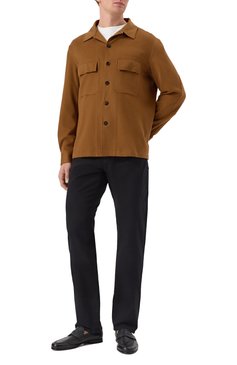 Мужская кашемировая куртка-рубашка ZEGNA коричневого цвета, арт. S0T6B/E8V46 | Фото 2 (Материал подклада: Синтетический материал; Рукава: Длинные; Материал внешний: Шерсть, Кашемир; Длина (верхняя одежда): Короткие; Мужское Кросс-КТ: Куртка-рубашк�а, шерсть и кашемир; Кросс-КТ: Легкие; Стили: Кэжуэл)