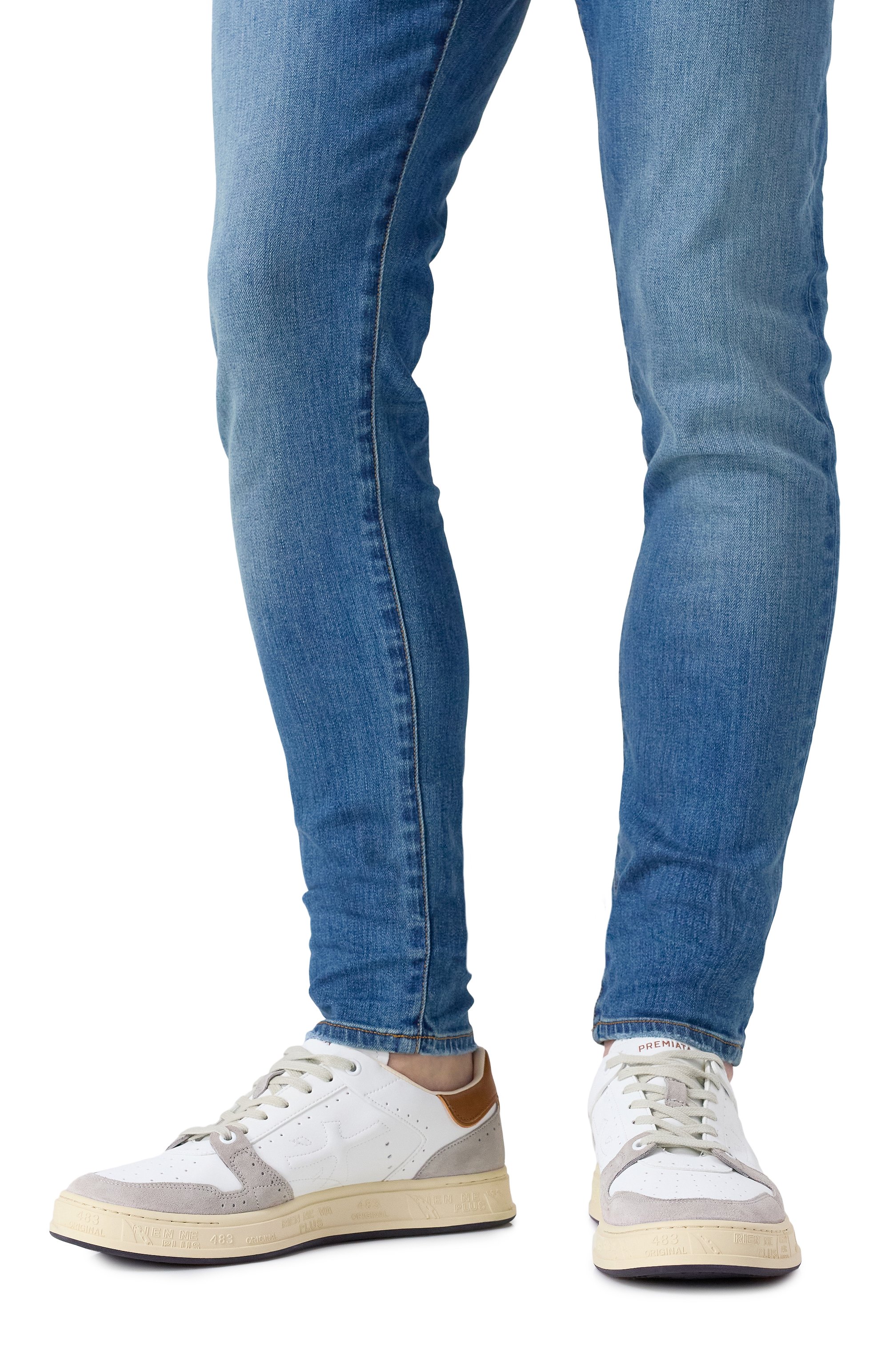 Комбинированные кеды quinn PREMIATA белого цвета по цене 31500 руб., арт. QUINN/VAR 7322, фото 3 Комбинированные кеды quinn PREMIATA, арт. QUINN/VAR 7322, фото 3