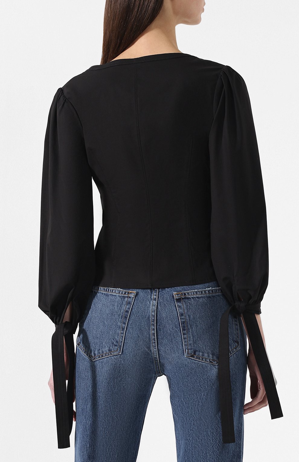 Хлопковая блузка PROENZA SCHOULER черного цвета по цене 44750 руб., арт. R1914041-SC037, фото 4 Хлопковая блузка PROENZA SCHOULER, арт. R1914041-SC037, фото 4