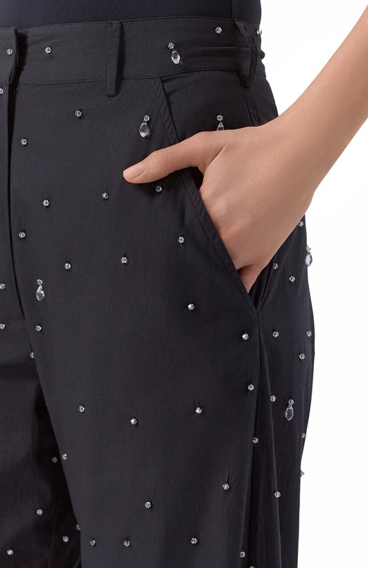 Хлопковые брюки Giuseppe di Morabito 06PSPA507R 16406 Чёрный  06PSPA507R 16406 Фото 5