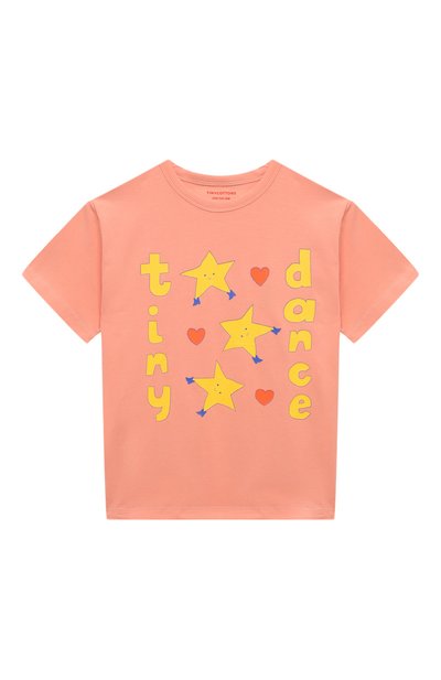 Хлопковая футболка TINYCOTTONS оранжевого цвета по цене 6950 руб., арт. SS24-055, фото 1 Хлопковая футболка TINYCOTTONS, арт. SS24-055, фото 1