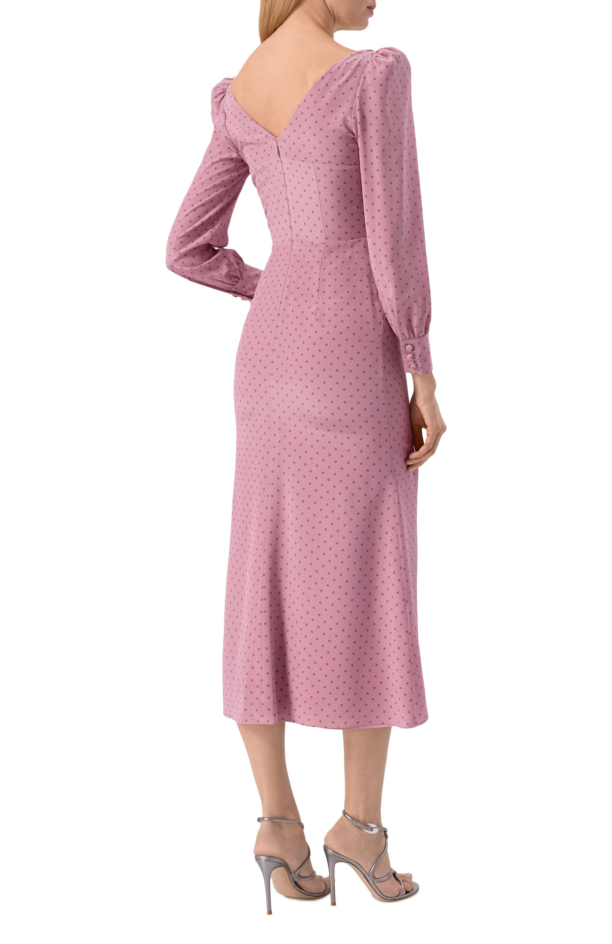 Шелковое платье ALESSANDRA RICH розового цвета по цене 299500 руб., арт. FABX4314/F4686, фото 3 Шелковое платье ALESSANDRA RICH, арт. FABX4314/F4686, фото 3