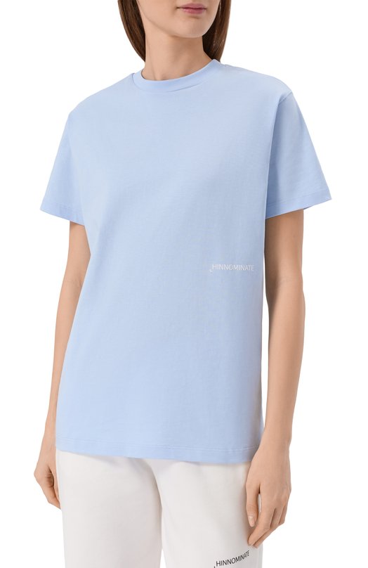 Хлопковая футболка HINNOMINATE HMABW02368 Голубой  HMABW02368 Фото 3