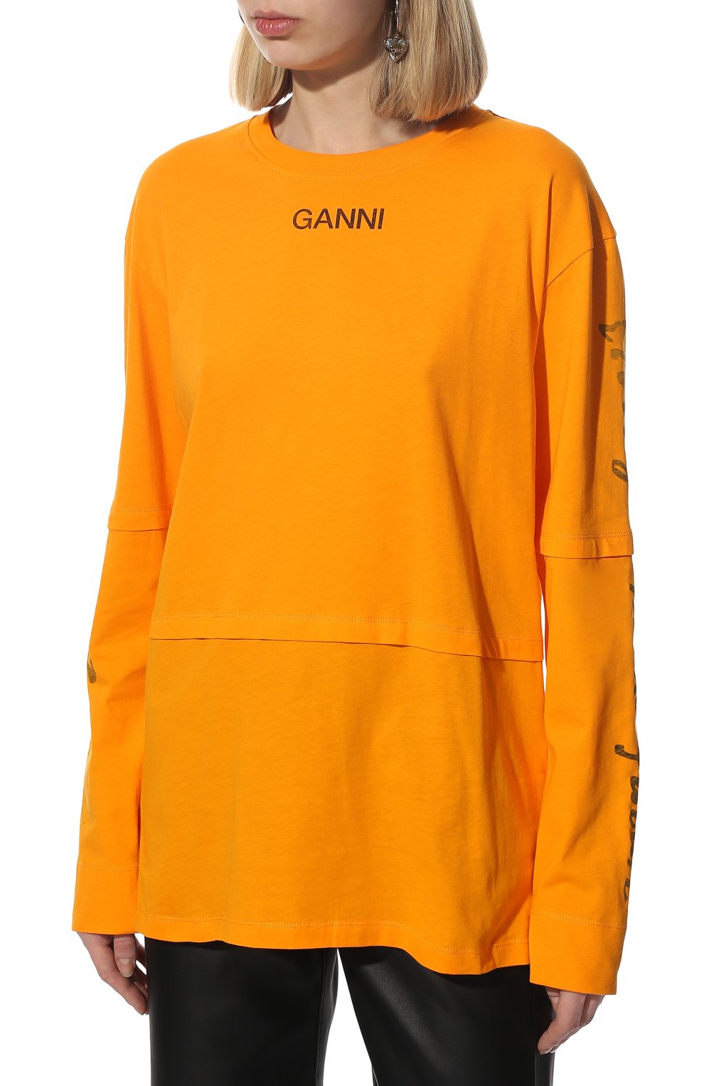 Хлопковый лонгслив GANNI, арт. T3157, фото 3