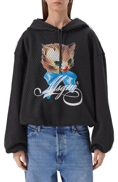 Хлопковое худи MSGM черного цвета по цене 49700 руб., арт. 3941MDM74/257799, фото 3 Хлопковое худи MSGM, арт. 3941MDM74/257799, фото 3