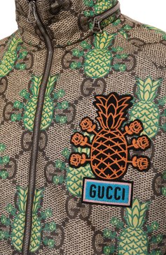 Мужская куртка GUCCI темно-бежевого цвета, арт. 672807 ZAIES | Фото 5 (Кросс-КТ: Куртка, Ветровка; Рукава: Длинные; Материал внешний: Синтетический материал; Стили: Гранж, Кэжуэл; Материал сплава: Проставлено; Драгоценные камни: Проставлено; Длина (верхняя одежда): Короткие)