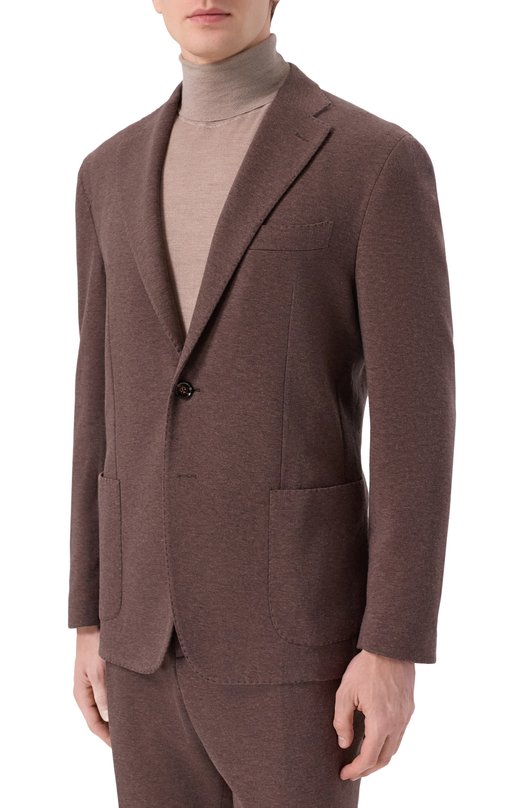 Костюм из хлопка и кашемира Andrea Campagna BIELLA/DD100_SET Коричневый  BIELLA/DD100_SET Фото 2