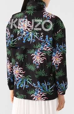 Женская куртка KENZO черного цвета, арт. FA52BL106581 | Фото 4 (Длина (верхняя одежда): Короткие; Материал внешний: Синтетический материал; Материал подклада: Синтетический материал; Рукава: Длинные; Кросс-КТ: Ветровка, Куртка; Материал сплава: Проставлено; Драгоценные камни: Проставлено)