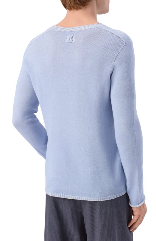 Джемпер из хлопка и кашемира Hannes Roether B0L10IDE.101.101 Голубой  B0L10IDE.101.101 Фото 4