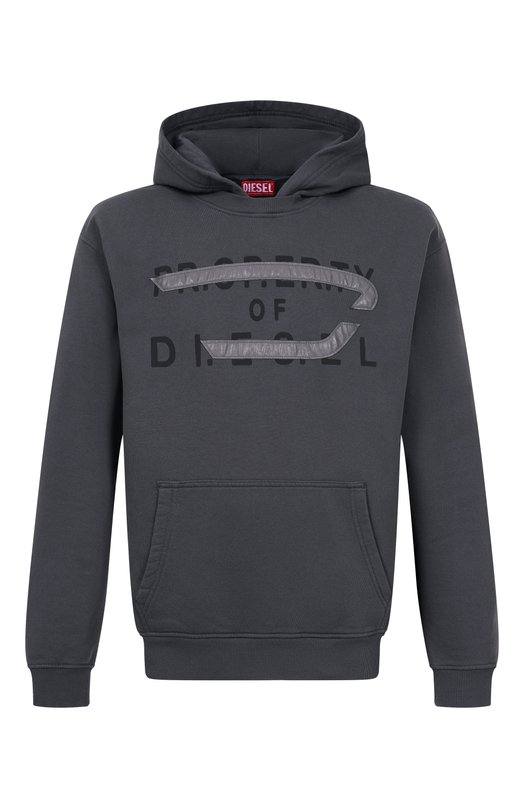 Хлопковое худи Diesel A21029/0JMBI Серый A21029/0JMBI