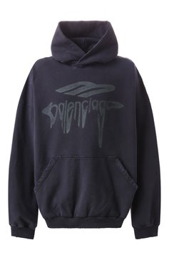 Мужской хлопковое худи BALENCIAGA черного цвета, арт. 803265/TRVS9 | Фото 1 (Длина (для топов): Стандартные; Материал сплава: Проставлено; Драгоценные камни: Проставлено; Материал внешний: Хлопок; Рукава: Длинные; Мужское Кросс-КТ: Худи-одежда; Принт: С принтом; Стили: Спорт-шик)
