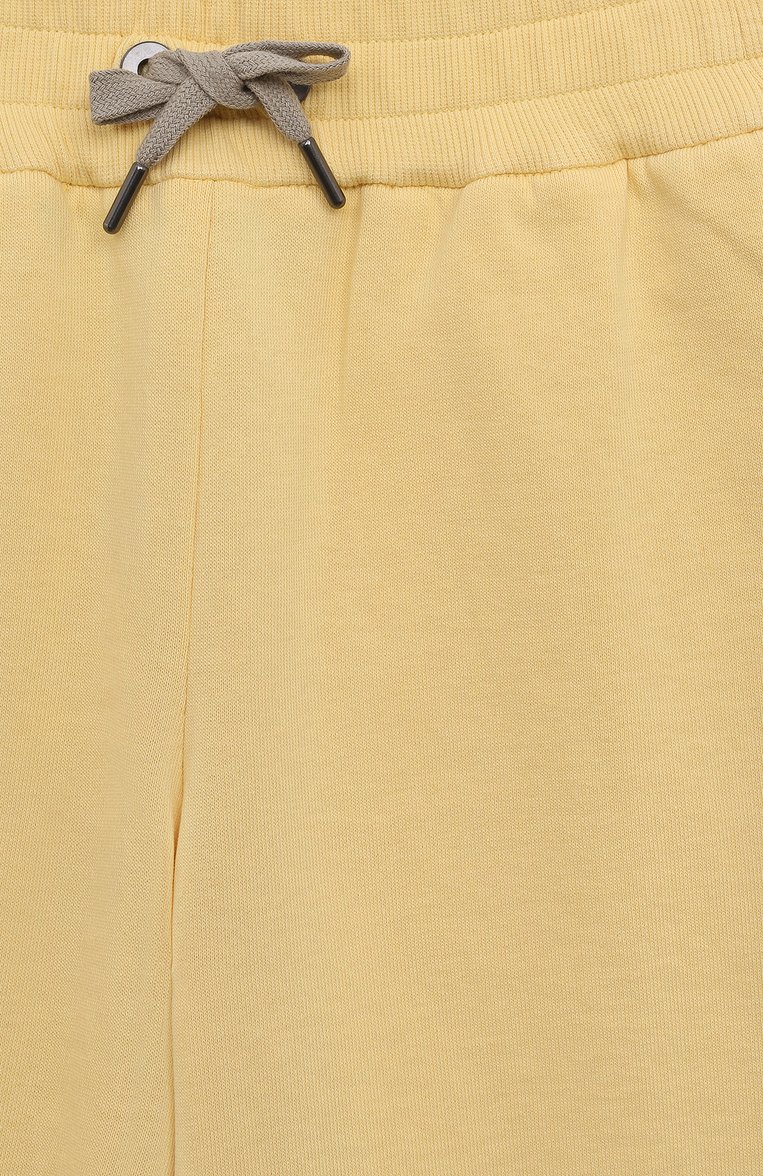 Детские хлопковые брюки BRUNELLO CUCINELLI желтого цвета, арт. BD869E634A | Фото 3 (Нос: Не проставлено; Материал внешний: Хлопок; Случай: Повседневный; Автоматизация состава: Проставлено; Ростовка одежда: 4 года | 104 см, 6 лет | 116 см)