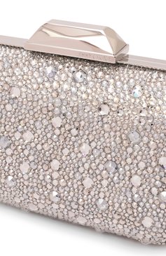 Женский клатч cloud JIMMY CHOO серебряного цвета, арт. CL0UD/EXC | Фото 3 (Драгоценные камни: Проставлено; Материал сплава: Проставлено; Размер: mini; Материал: Текстиль; Женское Кросс-КТ: Клатч-клатчи, Вечерняя сумка)