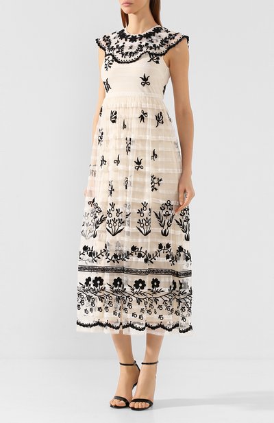 Платье-миди REDVALENTINO бежевого цвета по цене 151500 руб., арт. TR3VA11D/4T6, фото 3 Платье-миди REDVALENTINO, арт. TR3VA11D/4T6, фото 3