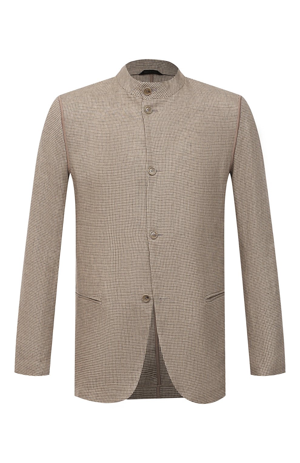 Льняной пиджак GIORGIO ARMANI бежевого цвета по цене 211000 руб., арт. 0WGGG0IL/T02HN, фото 1 Льняной пиджак GIORGIO ARMANI, арт. 0WGGG0IL/T02HN, фото 1