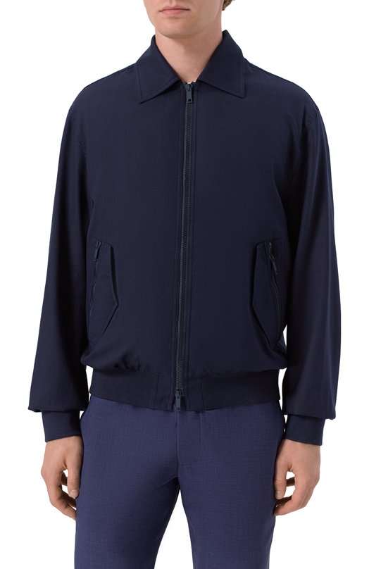 Бомбер из хлопка и шелка MVST 25E/X1P/0/0031/0207 Синий  25E/X1P/0/0031/0207 Фото 3