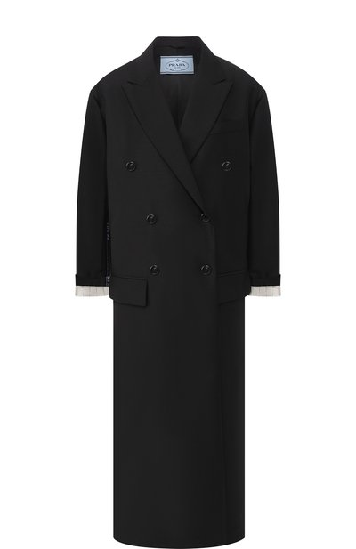 Женское однотонное двубортное пальто PRADA, арт. P677H-1RWP-F0002