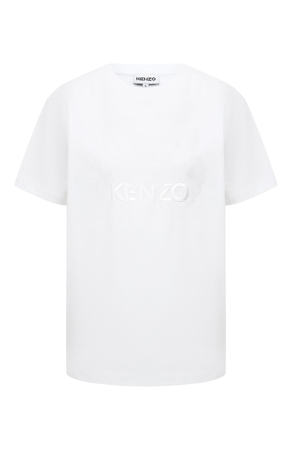 Хлопковая футболка KENZO белого цвета по цене 13350 руб., арт. FA62TS9114YH, фото 1 Хлопковая футболка KENZO, арт. FA62TS9114YH, фото 1