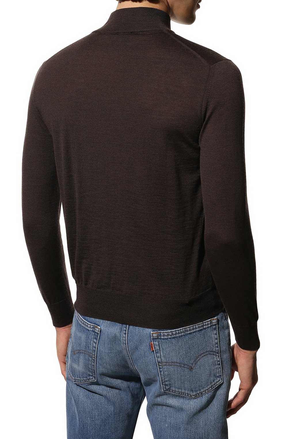 Шерстяная водолазка CANALI темно-коричневого цвета по цене 32100 руб., арт. C0002/MK00077, фото 4 Шерстяная водолазка CANALI, арт. C0002/MK00077, фото 4