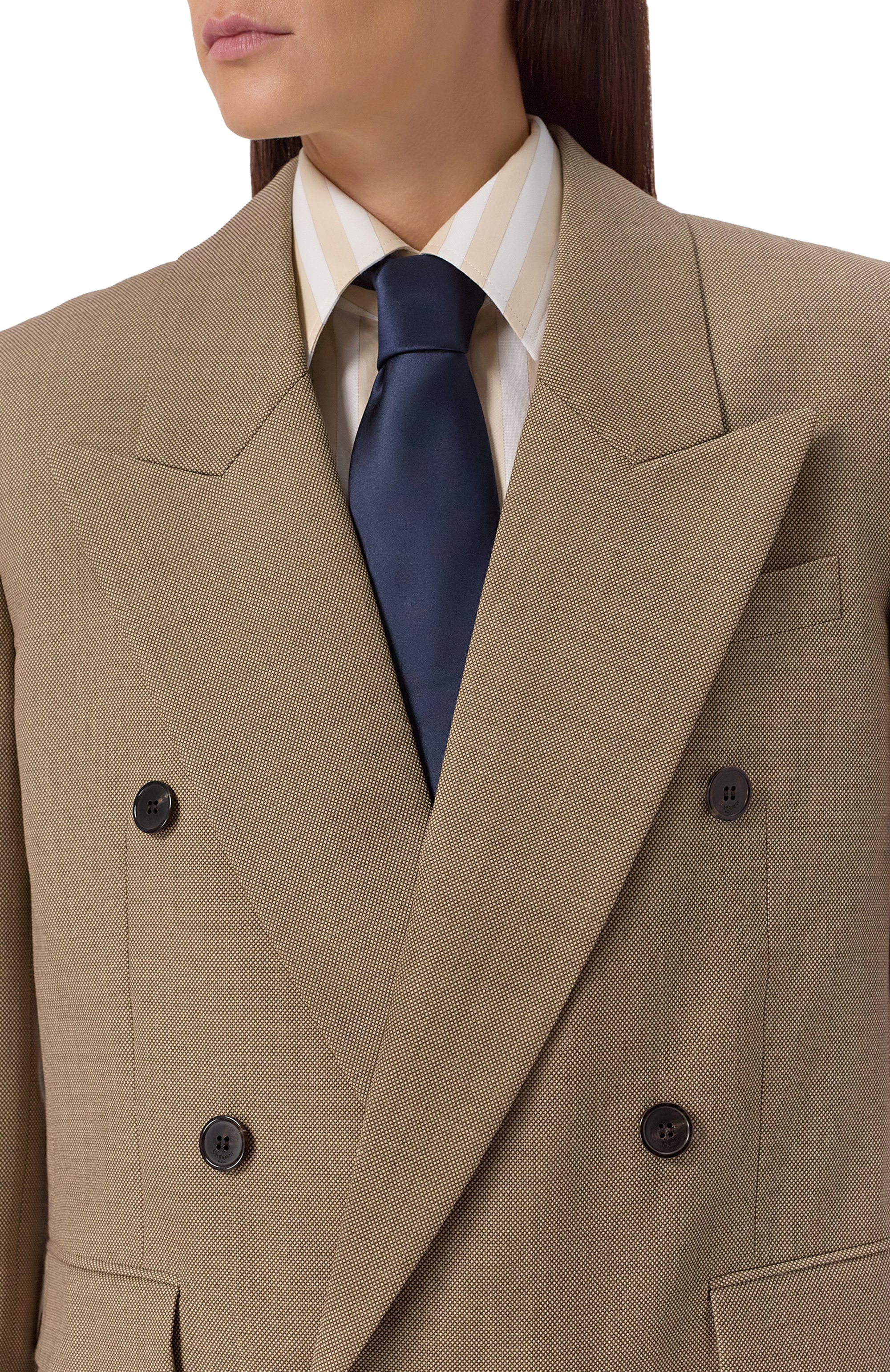 Шерстяной жакет SAINT LAURENT бежевого цвета по цене 399000 руб., арт. 821942/Y1I25, фото 5 Шерстяной жакет SAINT LAURENT, арт. 821942/Y1I25, фото 5