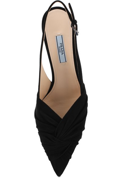 Замшевые туфли на каблуке kitten heel PRADA, арт. 1I690I-8-F0002-DD55, фото 5
