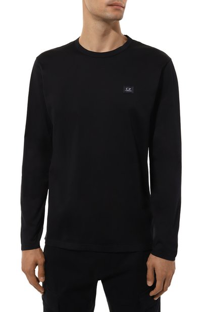 Хлопковый лонгслив C.P. COMPANY темно-синего цвета по цене 13800 руб., арт. 17CMTS055A006374G, фото 3 Хлопковый лонгслив C.P. COMPANY, арт. 17CMTS055A006374G, фото 3