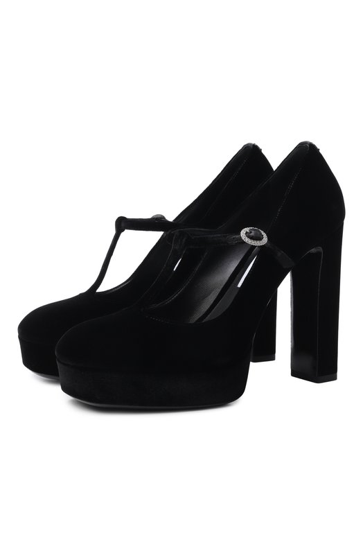 Бархатные туфли Marene 120 Jimmy Choo MARENEMARYJANE120VBC Чёрный MARENEMARYJANE120VBC