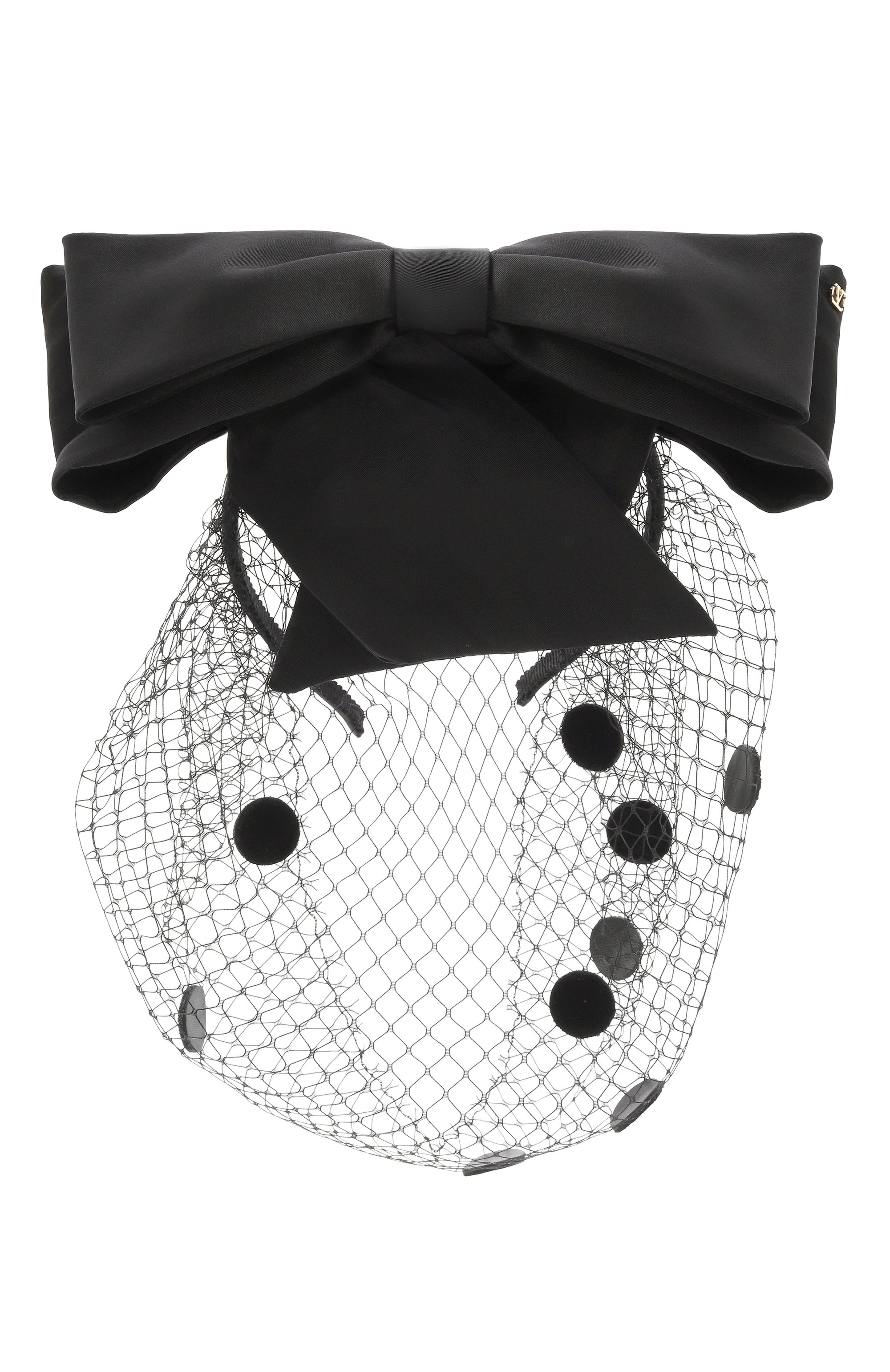 Ободок для волос VALENTINO черного цвета по цене 87150 руб., арт. 6W0HI01E/UZF, фото 1 Ободок для волос VALENTINO, арт. 6W0HI01E/UZF, фото 1