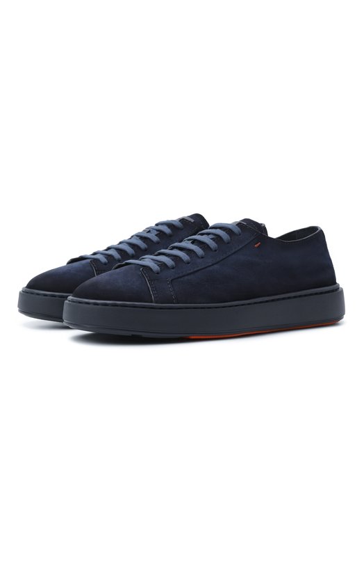 Замшевые кеды Cleanic Santoni MBCG215710CACA0L Синий MBCG215710CACA0L
