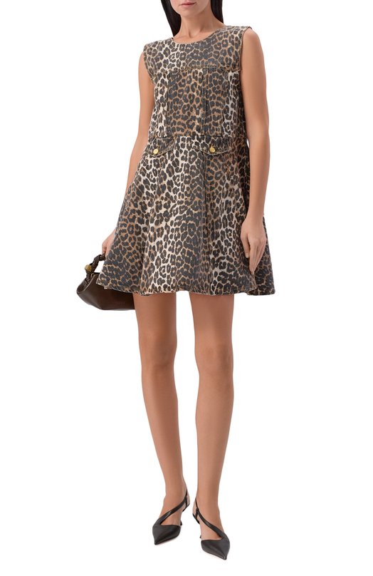 Джинсовое платье Ganni A1030191 Леопардовый  A1030191 Фото 2
