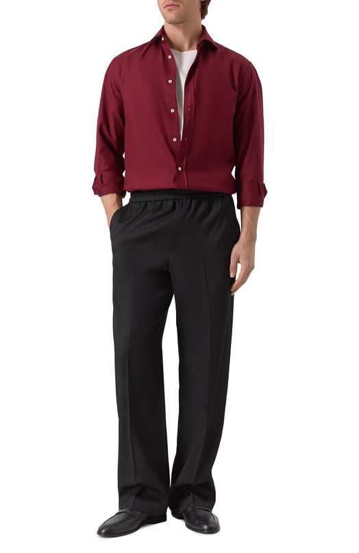 Хлопковая сорочка Brunello Cucinelli MW6041718 Бордовый  MW6041718 Фото 2