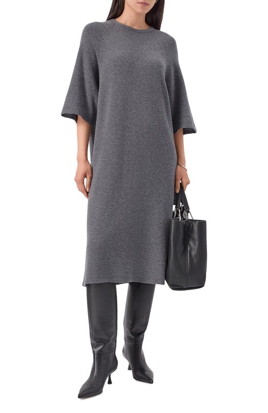 Платье из шерсти и кашемира Emporio Armani EW003196/AF20114/UB115 Серый  EW003196/AF20114/UB115 Фото 2