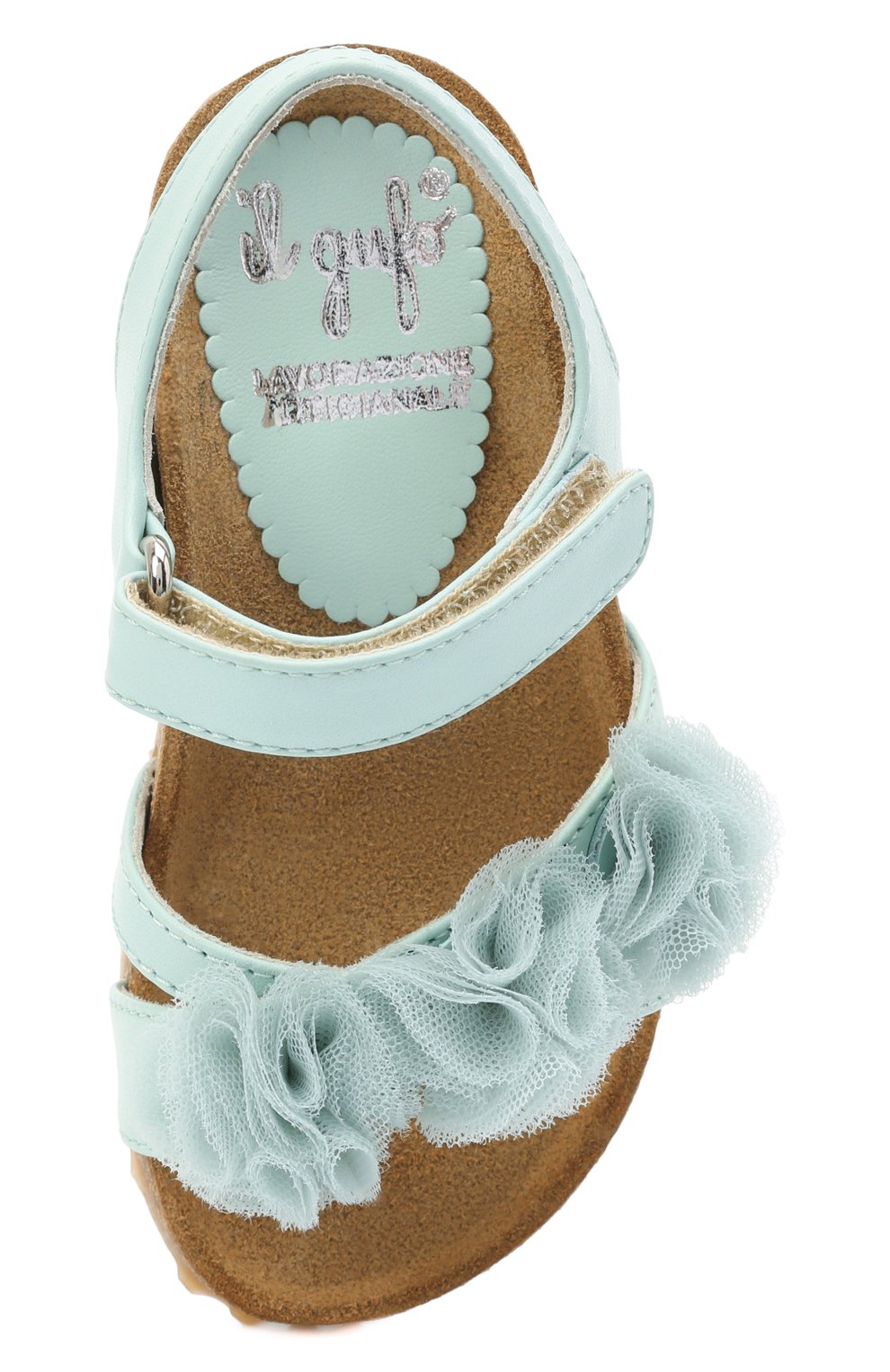 Кожаные сандалии IL GUFO голубого цвета по цене 19050 руб., арт. G539/VITELL0 NAPPAC0L0RS/23-26, фото 4 Кожаные сандалии IL GUFO, арт. G539/VITELL0 NAPPAC0L0RS/23-26, фото 4