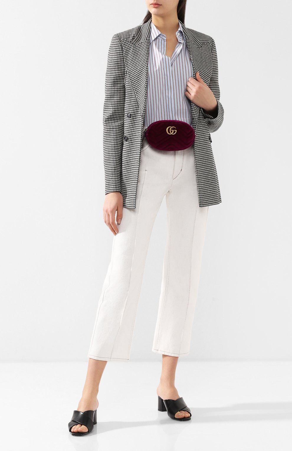 Поясная сумка gg marmont из бархата GUCCI, арт. 476434/9FRDT, фото 2