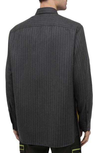 Шерстяная рубашка VALENTINO серого цвета по цене 119500 руб., арт. UV0ABF206QJ, фото 4 Шерстяная рубашка VALENTINO, арт. UV0ABF206QJ, фото 4