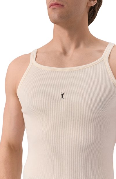 Хлопковая майка SAINT LAURENT, арт. 761275/Y37EC, фото 5