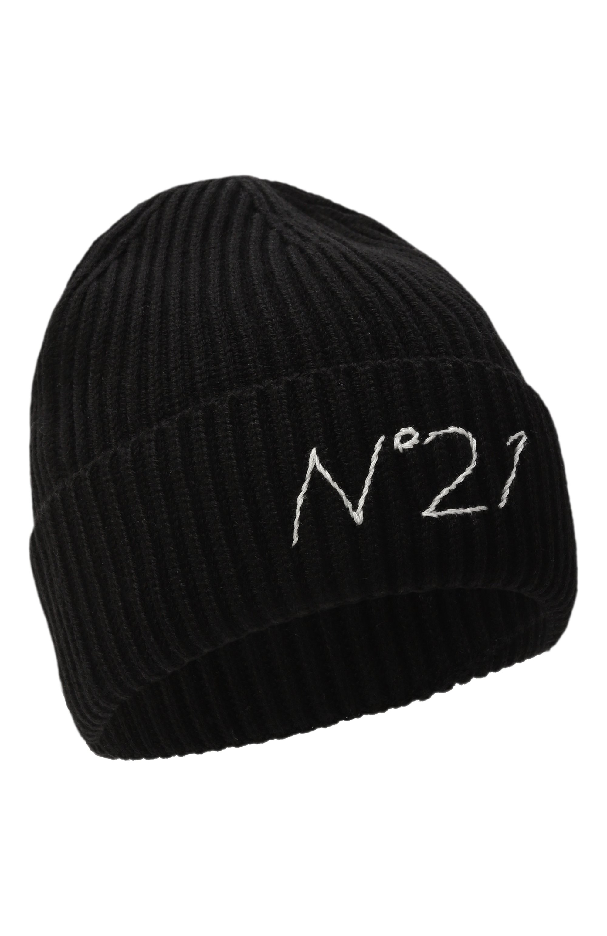 Шапка N21 черного цвета по цене 6655 руб., арт. N2108S/N0460, фото 1 Шапка N21, арт. N2108S/N0460, фото 1