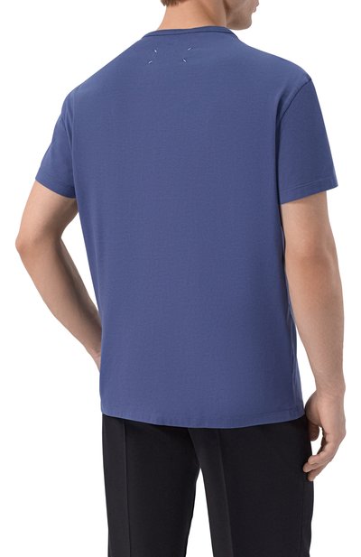 Хлопковая футболка MAISON MARGIELA синего цвета по цене 52900 руб., арт. S30GC0701/S22816, фото 4 Хлопковая футболка MAISON MARGIELA, арт. S30GC0701/S22816, фото 4